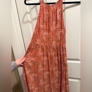 Old Navy Pink Orange White Floral Maxi Dress